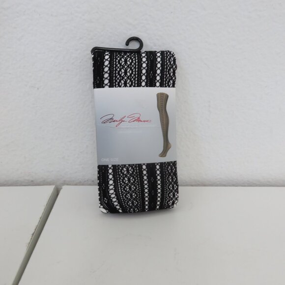 (#118) Marilyn Monroe Fish net designed Openwork  Tights Black Size : OS - Picture 1 of 4